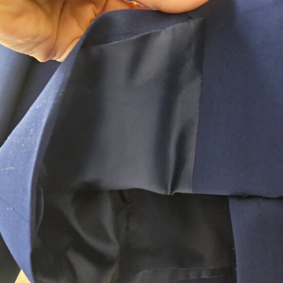 Talbot's 100% Warm wool Winter Wardrobe Navy blue lined classic blazer jacket 12 - Picture 6 of 8